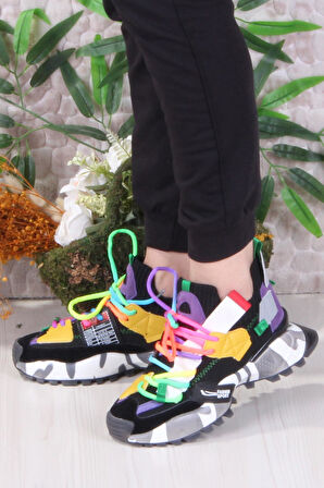 Fort GJ Elanur Rahat Kalın Taban Özel Tasarım Sneaker Kadın Spor Ayakkabı