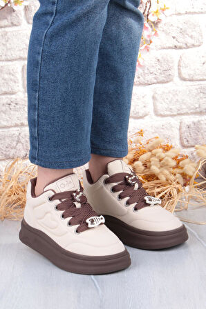 Guja Getto Emoji Süs Detaylı Rahat Hafif Kalın Taban Kadın Sneaker Ayakkabı