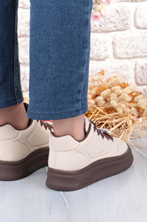 Guja Getto Emoji Süs Detaylı Rahat Hafif Kalın Taban Kadın Sneaker Ayakkabı