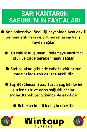 Özel Üretim %100 Doğal Bebeklerde Etkili Yüz Cilt Saç Vücut Bitkisel Sarı Kantaron Sabunu 5 Adet