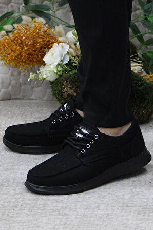 Fort Dks 023 Siyah Hafif Rahat Keten Sneaker Erkek Ayakkabı