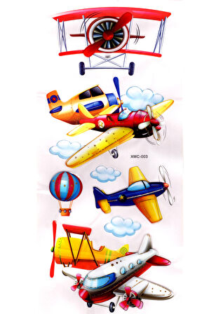 Duvar Sticker Kabartmalı 3 Boyutlu Sticker, 3d Duvar Stiker (XMC003) 55x25 cm - Uçak