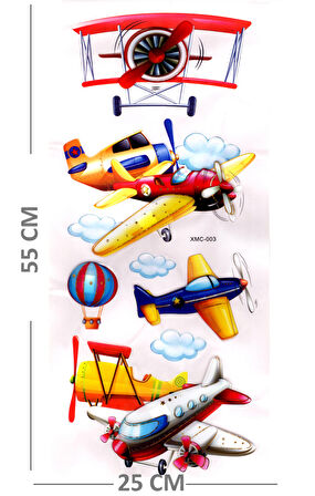 Duvar Sticker Kabartmalı 3 Boyutlu Sticker, 3d Duvar Stiker (XMC003) 55x25 cm - Uçak