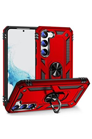 Galaxy S23 Kılıf Yüzüklü Standlı Manyetikli Armor Zırh