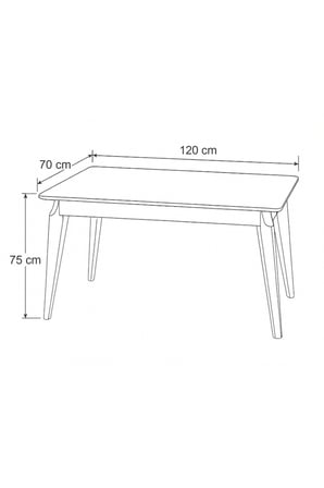 DFY102 MDF Yemek Masası Modern Mutfak Masası 4-6 Kişilik Dekoratif Salon, Yemek Odası, Mutfak Masası Traverten - Beyaz