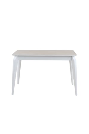 DFY102 MDF Yemek Masası Modern Mutfak Masası 4-6 Kişilik Dekoratif Salon, Yemek Odası, Mutfak Masası Traverten - Beyaz
