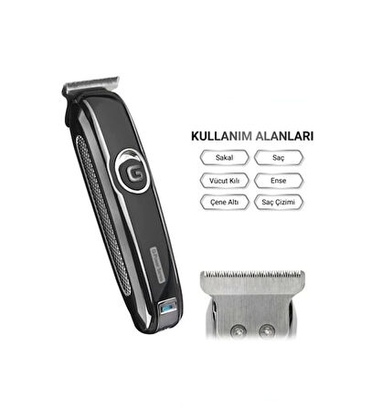 ArtıTech Şarjlı Traş Makinesi Saç Sakal Kesme Ense Vücut Kılı Çizim Epilasyon Öncesi Tüy Kısaltma Ar-605