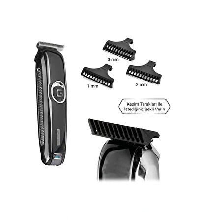 ArtıTech Şarjlı Traş Makinesi Saç Sakal Kesme Ense Vücut Kılı Çizim Epilasyon Öncesi Tüy Kısaltma Ar-605