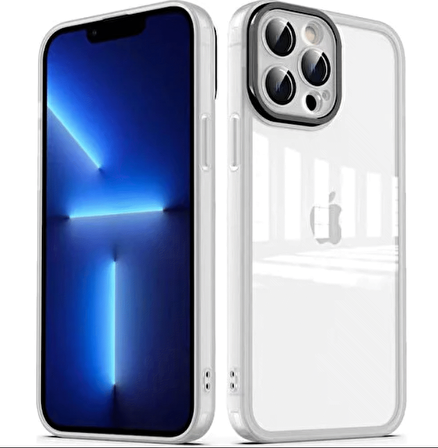 Apple iPhone 12 Pro Metal Kamera Korumalı Transparan Renkli Kapak