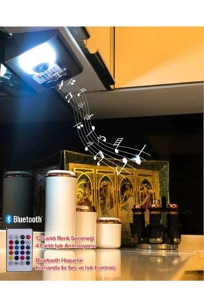 Masfitech Tezgah Altı Bluetooth Müzik Çalar Priz Uzatma Kablolu Gümüş