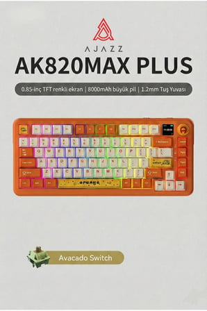 AK820 MAX PLUS-Hot-Swap-Dinamik RGB Mekanik Oyun Klavyesi Avocado Switch-TFT Ekran