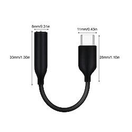 Global UC10 Type-C to 3.5mm Jack Dönüştürücü Adaptör Siyah WNE0214