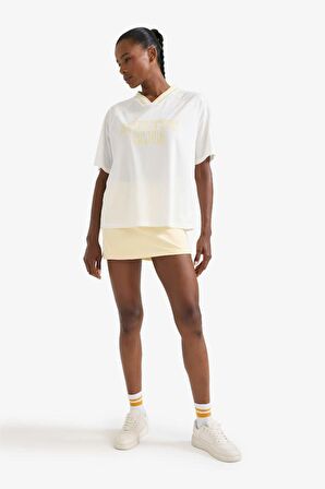 DeFactoFit Oversize Geniş Kalıp Bisiklet Yaka Sporcu Kısa Kollu Tişört