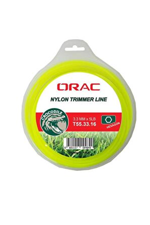 Orac 3.30 mm 46 mt.Altı Köşe Sarı Tırpan Misinası + Tırpan Örümcek Başlık (ALYANLI)