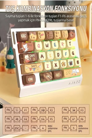 AK029 Tek El Kablolu Manyetik Switch Oyun Klavyesi- RGB-29 Tuş-8000 Hz