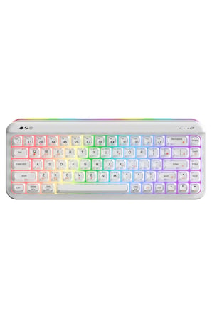 AF68 Kablosuz (3 Modlu) RGB Membran Klavye- Çift Katmanlı Tuş Kapağı-4.000 Mah Batarya