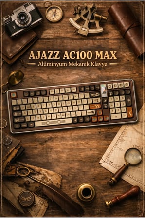 Ac100 Max Mekanik Klavye,Alüminyum Gasket Tasarım TFT ekranlı Hot-Swap RGB- 4000 Mah