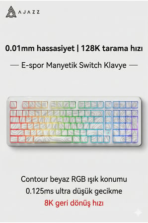 AK980 Max HE Manyetik Switch Klavye- 128K Tarama Hızı-0.125 MS Ultra Düşük Gecikme-8000 Hz