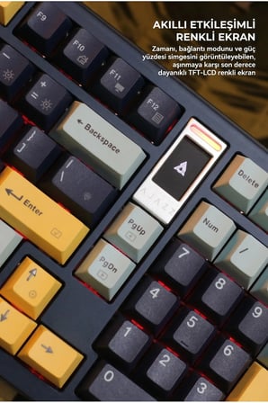 Ac100 Max Mekanik Klavye,Alüminyum Gasket Tasarım TFT ekranlı Hot-Swap RGB- 4000 Mah