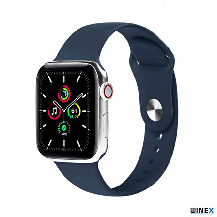 Global 42-49mm Yeni Nesil Apple Uyumlu Akıllı Saat Kordonu Silikon Lacivert