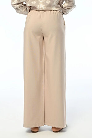 KADIN RAHAT KALIP BOL PAÇA BELİ LASTİKLİ PANTOLON