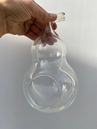 Kaktüs Dekorlu Cam Armut Fanus