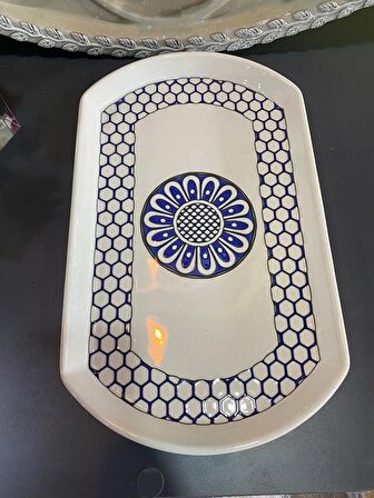 Büyük Oval Tabak Blue