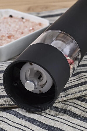 Millo Siyah Mat Pilli Işıklı Baharat Öğütücü Değirmen