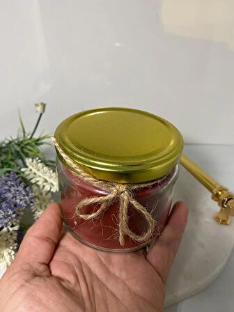 Soya Wax Dekoratif Kapaklı Kavanozda Mum (Kokulu) 330ml