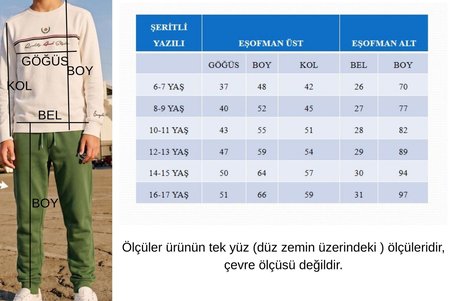 Erkek Çocuk İki İplik Şeritli Baskılı Beli Lastikli Eşofman Takımı ESF7030