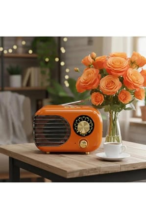 Turuncu Nostaljik ve Dekoratif Radyo (BT+FM+USB+SD)