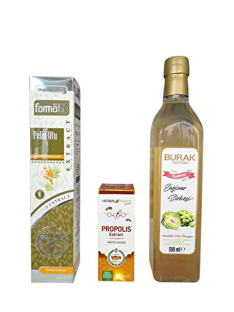 Pelin otu ekstrat 250 ml +propolis 20 ml + enginar sirkesi 500 ml doğal destek takviye seti