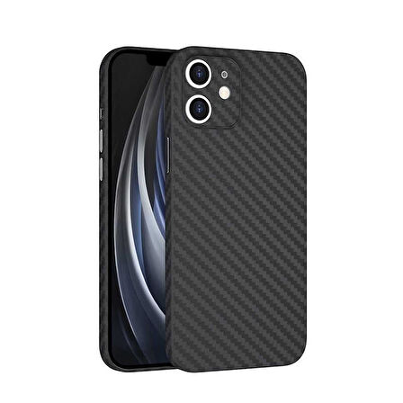 iPhone 12 Kılıf Ultra İnce Skin Carbon PP Kapak