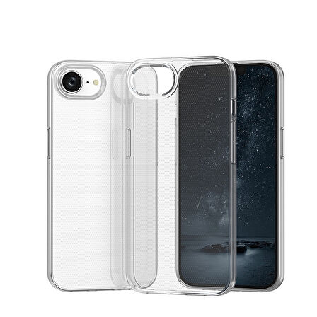 iPhone 16E Kılıf İnce ve Esnek Şeffaf Süper Silikon
