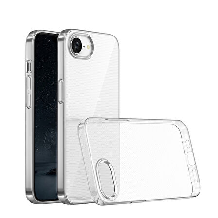 iPhone 16E Kılıf İnce ve Esnek Şeffaf Süper Silikon