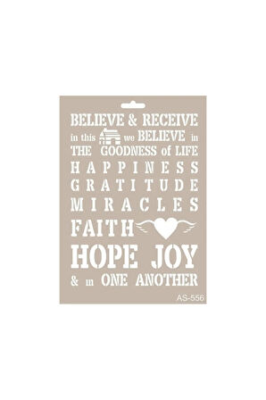 As556 - A4 Stencil Belıeve And Receıve