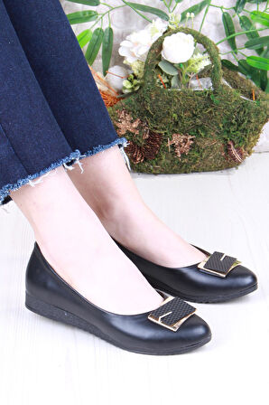 Fort 6075 Zeyn Cilt Tokalı Detaylı Yumuşak Rahat Kadın Babet