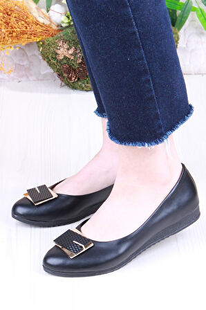 Fort 6075 Zeyn Cilt Tokalı Detaylı Yumuşak Rahat Kadın Babet