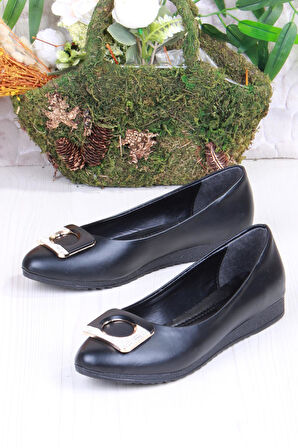 Fort 6076 Zeyn Cilt Tokalı Detaylı Yumuşak Rahat Kadın Babet