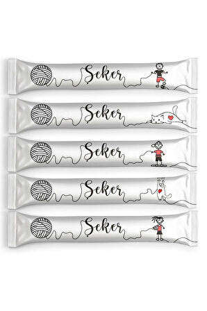 Stick Şeker Karikatür Beyaz Stick Toz Şeker - 10 kg (3333 Adet)