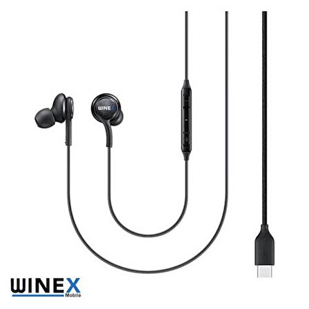 Global AKG Type-C Mikrofonlu Kablolu Kulaklık Siyah