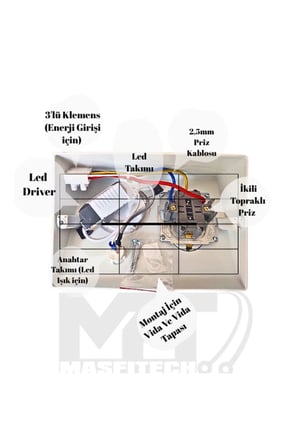Masfitech Tezgah Altı Prizli LED Aydınlatma 3W 4000K Günışığı Gümüş