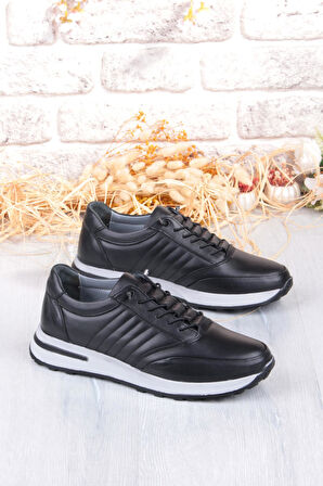 Mehmet Mete 42820 Face Hafif Rahat Lastik Bağcıklı Hakiki Deri Erkek Ayakkabı