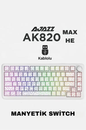AK820 MAX HE Kablolu Mekanik Oyun Klavyesi, Rapid Trigger, RGB Aydınlatma, Hall Effect