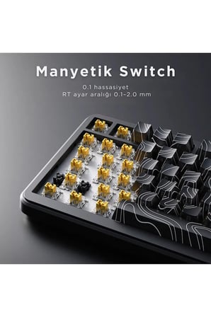 AK820 MAX HE Kablolu Mekanik Oyun Klavyesi, Rapid Trigger, RGB Aydınlatma, Hall Effect