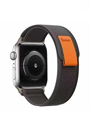 Apple Watch Ultra 49mm Renkli ​​​​KRD-77 Örgülü Hasır Tokalı Kordon