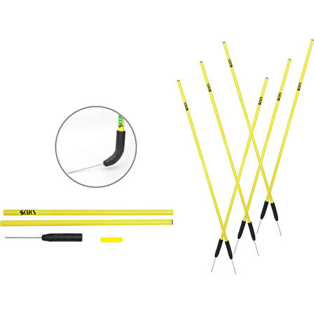 Scucx 1161 Slalom Çubuğu Kauçuk Çivili Set 6lı