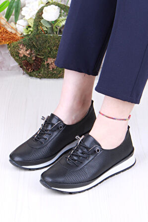 Fort 701-5 Anatomik Rahat Lazer Baskılı Lastik Bağcıklı Kadın Ayakkabı