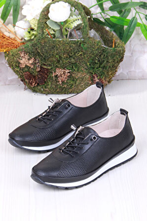 Fort 701-5 Anatomik Rahat Lazer Baskılı Lastik Bağcıklı Kadın Ayakkabı