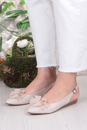 Fort 7030 Ceyn Taş Fiyank Detaylı Arkası Açık Kadın Babet